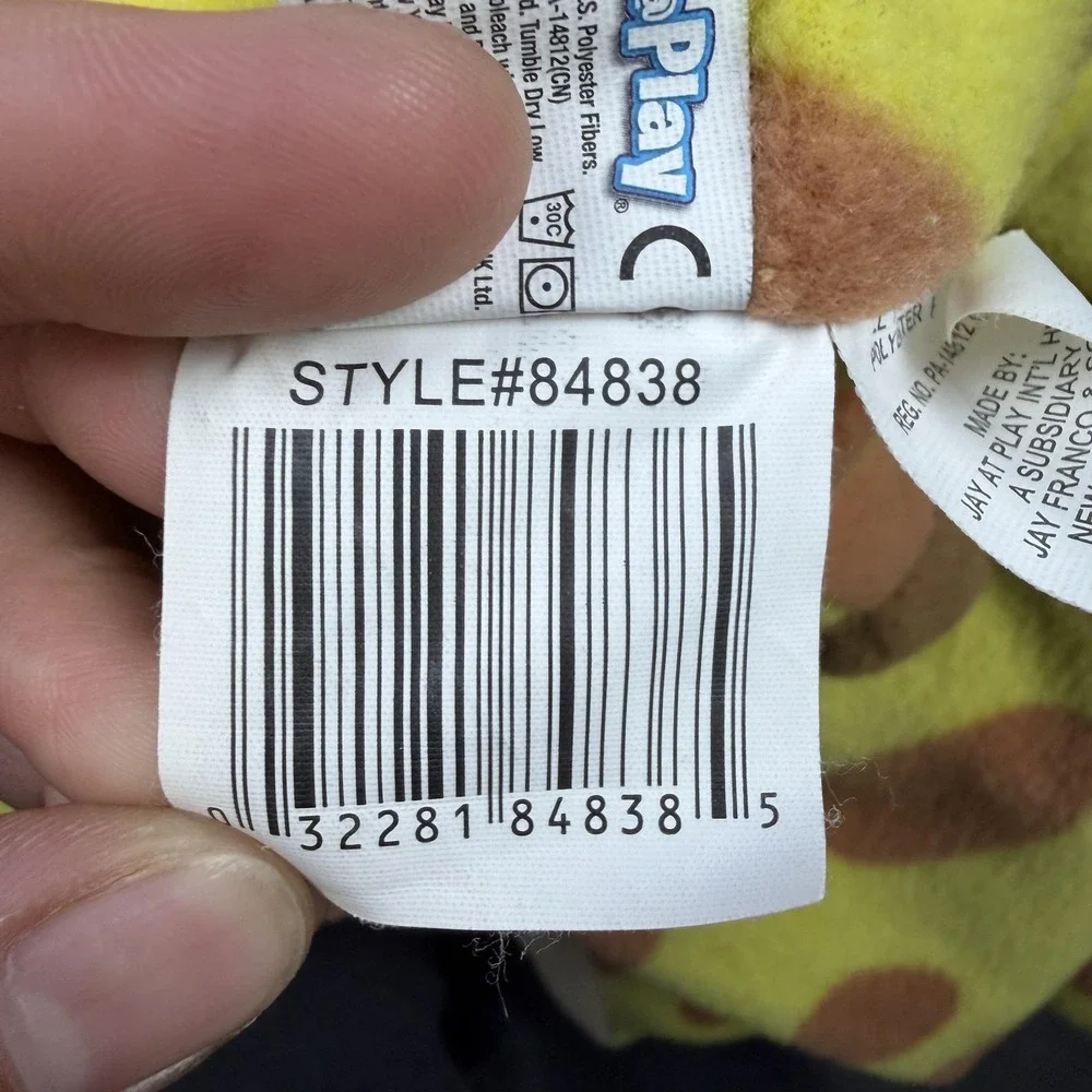 J-Animals Giraffe‎ One Piece Pajamas Kids One Size Yellow Hooded Fleece Costume